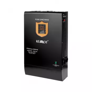 KEMOT PROsinus-3500/48 nepertraukiamo maitinimo šaltinis (UPS) su keitikliu, gryna sinusine banga ir įkrovikliu, 48V 230V 3500VA/2400W – montuojamas ant sienos