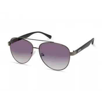 Kenneth Cole KC1394-5908B Vyriški stačiakampiai akiniai nuo saulės – blizgantis juodas rėmelis, dūminiai lęšiai