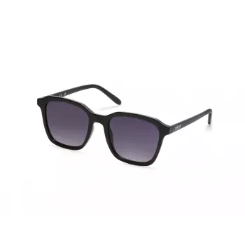 KENNETH COLE KC3005-5301B Unisex stačiakampiai akiniai nuo saulės – juodas rėmelis, pilki lęšiai, 53 mm