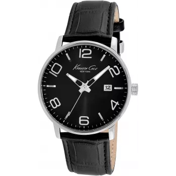 Kenneth Cole vyrų klasikinis laikrodis IKC8005 42mm plieninis korpusas, rudo odos dirželis