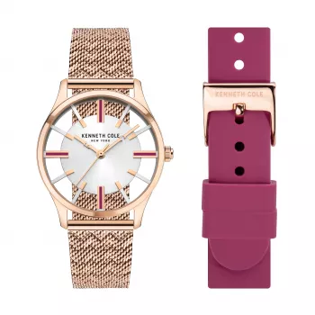 Kenneth Cole Women's KCWLG2124002 Analoginis Kvarcinis Laikrodis 34,5mm Sidabrinis Nerūdijančio Plieno Tinklelis