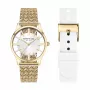 KENNETH COLE Women's Quartz Analog Watch KCWLG2124003 34,5mm Stainless Steel Case White Dial Black Leather Strap