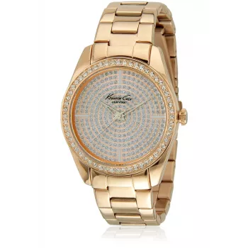KENNETH COLE Moteriškas Laikrodis IKC4958 40mm Rožinio Aukso Nerūdijančio Plieno Tinklinė Apyrankė