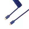 Keychron Coiled Aviator Blue Cable USB-C į USB-A su GX16 4 kontaktų atjungiamu jungtuku, 200 cm