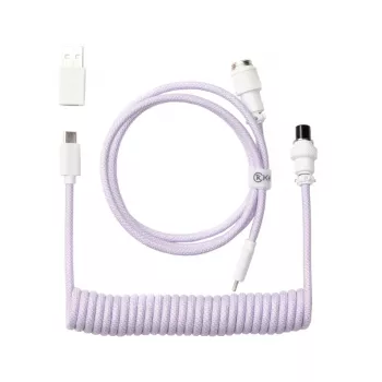 Keychron Coiled Aviator Cable - Šviesiai violetinė/tiesi
