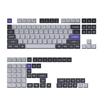 Keychron Double Shot KSA PBT klavišų rinkinys - tamsiai pilka/balti dūmai (137 klavišai, MX tipo, ANSI)