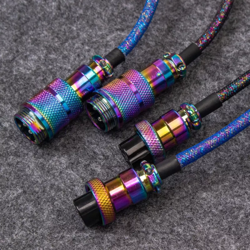 Keychron Premium Coiled Aviator USB laidas Type-C + USB-A adapteris, atjungiama aviator jungtis, 108 cm