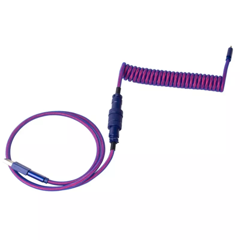 Keychron Premium Coiled Aviator USB laidas Type-C + USB-A adapteris, atjungiama aviator jungtis, 108 cm