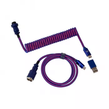 Keychron Premium Coiled Aviator USB laidas Type-C + USB-A adapteris, atjungiama aviator jungtis, 108 cm