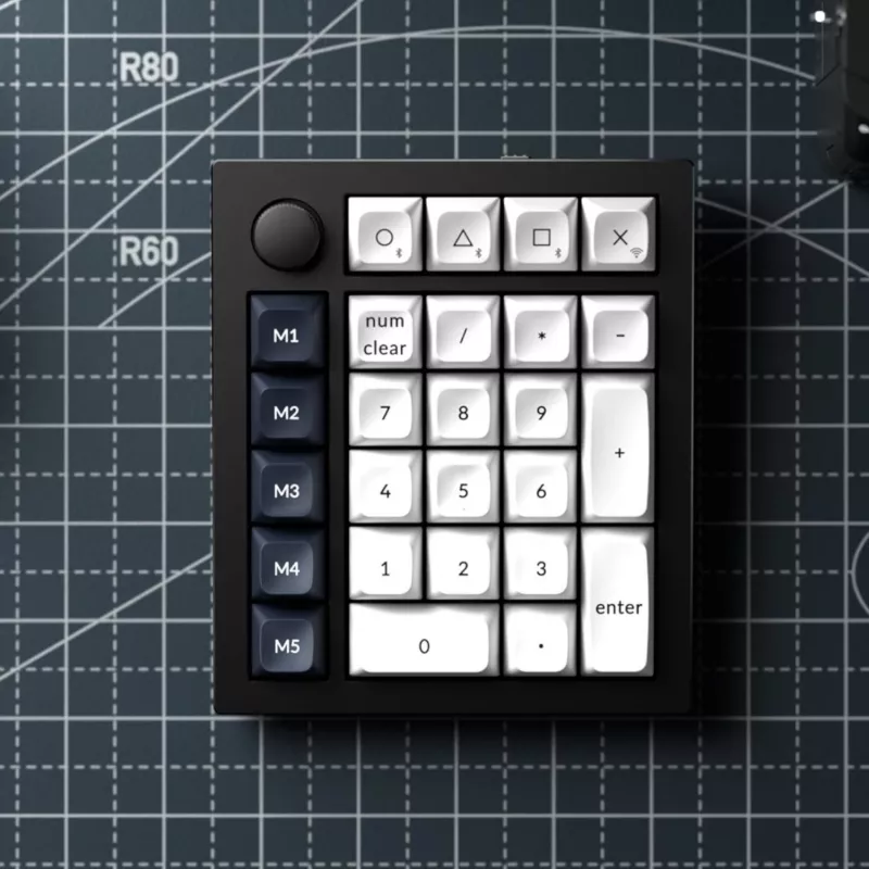 Keychron Q0 Max QMK Gateron Jupiter Banana RGB belaidė skaičių klaviatūra, Shell White