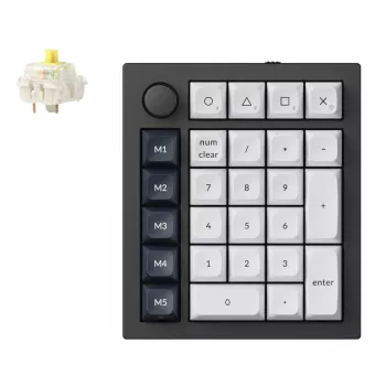 Keychron Q0 Max QMK Gateron Jupiter Banana RGB belaidė skaičių klaviatūra, Shell White