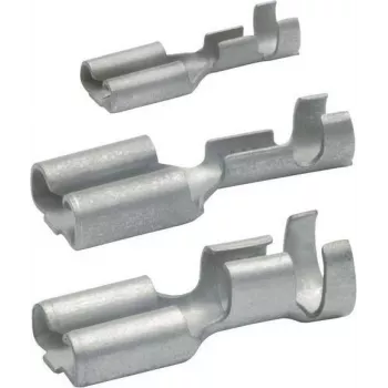 Klauke 18201A neizoliuotas kištukinis gnybtas (moteriškas), 0,5–1,0 mm², 6,3 mm, crimp, E-Cu alavuotas, DIN 46247, 100 vnt. pakuotė