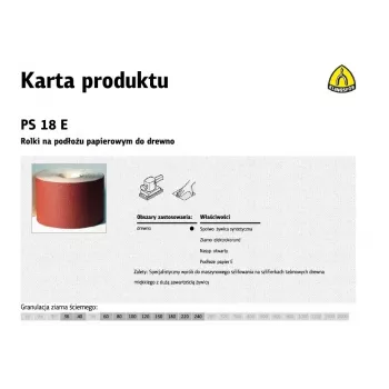 KLINGSPOR PS 18 E Abrazyvinis ritinys 150mm x 50m P80 Aliuminio oksidas E-papierinis pagrindas