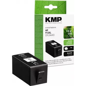 KMP PRINTTECHNIK Juodos spalvos kasetė, suderinama su HP 912XL (3YL84AE), didelės išeigos, 825 puslapiai, perdirbta
