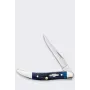 Knife Case Rogers Mini Trapper SS Blue Bone sulankstomas kišeninis peilis su 2 nerūdijančio plieno ašmenimis, jigged mėlyno kaulo rankena, slipjoint, 89 mm uždarus