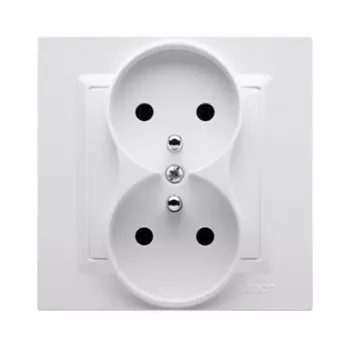 KONTAK-SIMON CGZ2/11 vienvietė rozetė su įžeminimu, 16A 250V, balta
