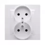 KONTAK-SIMON CGZ2/11 vienvietė rozetė su įžeminimu, 16A 250V, balta