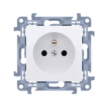 KONTAK-SIMON Simon 54 Premium vienvietė įžeminta rozetė 16A 250V balta, varžtiniai gnybtai