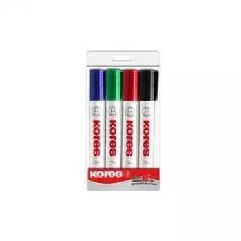 Kores K MARKER Lentos ir flipčarto žymeklių rinkinys, 3–5 mm kaltinė smailė, įvairių spalvų, 4 vnt. M20845