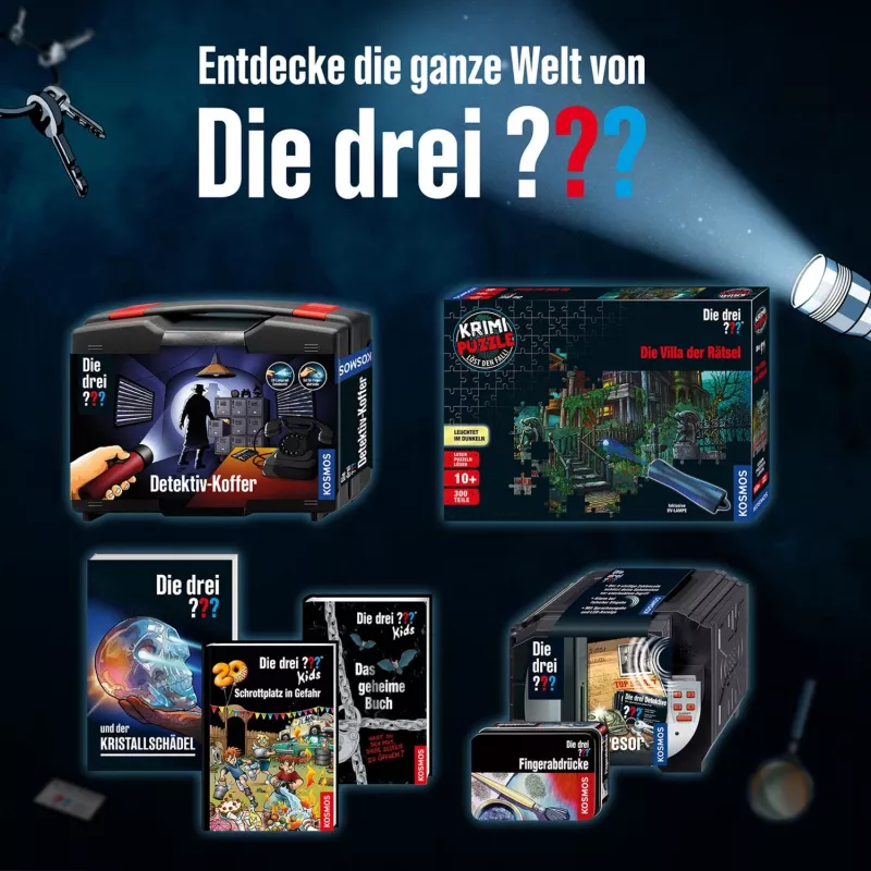 KOSMOS Die drei ??? Geheimversteck detektyvų rinkinys metalinėje dėžutėje
