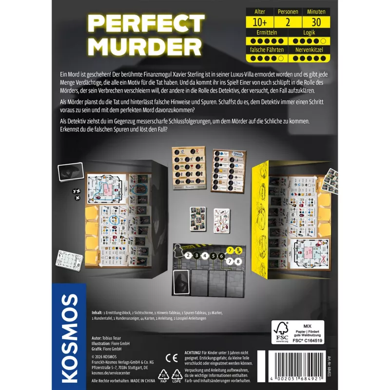 KOSMOS Perfect Murder žmogžudystės paslapties žaidimas