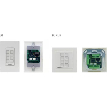 Kramer Electronics RC-208 Wired Control Panel with 8 Programmable Buttons, RS-232/RS-485/Ethernet, White
