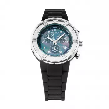 KRONOS K789.CN.5C Unisex Analoginis Kvarcinis Laikrodis 40,5mm Plieninis Korpusas Juodas Odinis Dirželis