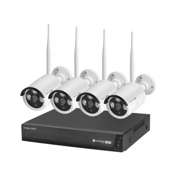 Kruger&Matz Connect C200 Tuya WiFi Monitoring Kit – išmanus namų apsaugos rinkinys su šliuzu, PIR judesio davikliu, durų/langų davikliu ir nuotolinio valdymo pulteliu