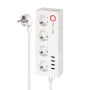 Kruger&Matz Connect P6 išmanusis ilgintuvas su 4 Schuko lizdais ir 4 USB prievadais, Tuya Wi-Fi, baltas