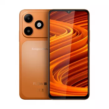 Kruger&Matz FLOW 12 6,52 colio 4G LTE dviejų SIM išmanusis telefonas, 64GB, 4GB RAM, Android 12, 13MP triguba kamera, 4000mAh, oranžinis