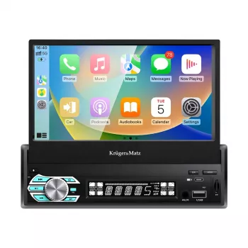 Kruger & Matz KM2018 automagnetola su 7 inch ištraukiamu jutikliniu ekranu, Apple CarPlay ir Android Auto