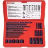 KS TOOLS 25 dalių varžtų išsukimo rinkinys, kairiosios eigos HSS, M3-M18, su grąžtais ir kreiptuvais (150.1305)