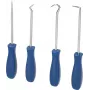 KS TOOLS 4 dalių kabliukų ir smaigų rinkinys su chromo vanadžio antgaliais ir ergonomiškomis dviejų komponentų rankenomis BT542020