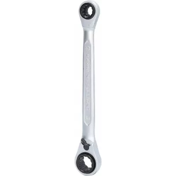 KS TOOLS dvigubų reketinių žiedinių veržliarakčių rinkinys, 10 x 13 mm ir 17 x 19 mm, 4-in-1 BT013901