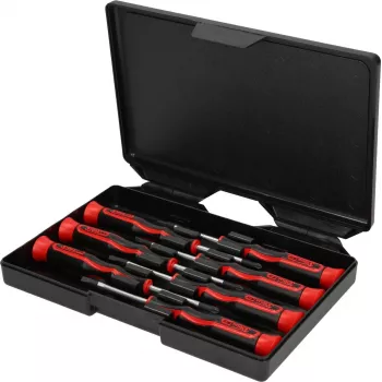 KS TOOLS preciziniai atsuktuvai PH ir plokščiais antgaliais, 7 dalių rinkinys (500.7165)