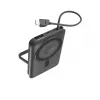 KSIX Magnetic Power Bank 10000 mAh, 22,5W, skirta iPhone ir Apple Watch, pilka
