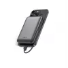 KSIX Magnetic Power Bank 10000 mAh, 22,5W, skirta iPhone ir Apple Watch, pilka
