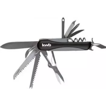 KWB 016120 sulankstomas peilis su vienos rankos atidarymu ir liner lock fiksatoriumi, nerūdijančio plieno geležtė, aliuminio rankena, 85 mm geležtė, universalus