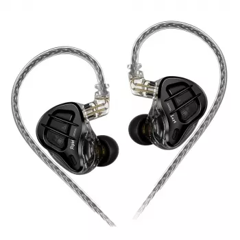 KZ ZAR NO MIC – Ausinės In-Ear Monitor, 8 tvarkyklių hibridas, 1 dinaminė + 7 subalansuoto armatūros, nuimamas kabelis, 3,5 mm lizdas, tamsiai pilka