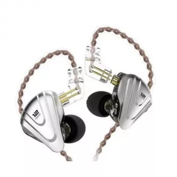 KZ ZSX NO MIC ausinės monitorinės – 6 hibridiniai tvarkyklės, 10 mm dinaminis + 5 BA, atjungiamas kabelis, 3,5 mm L formos kištukas, nešiojamos per ausį, cinko lydinys ir derva