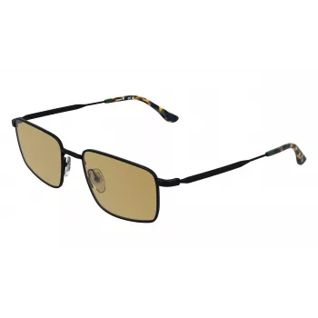 LACOSTE L277S-5519002 Vyriški stačiakampiai akiniai nuo saulės – juodas acetatinis rėmas, pilki polikarbonatiniai lęšiai, UV400 apsauga
