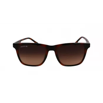 Lacoste L6041S-214 Vyriški stačiakampiai akiniai nuo saulės Havana acetato rėmeliu rudi polikarbonato lęšiai 54mm