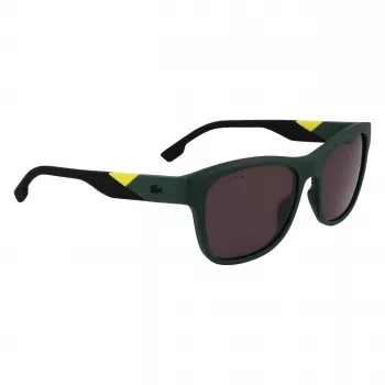 Lacoste L6043S-301 Vyriški stačiakampiai akiniai nuo saulės – žalias rėmelis, pilki lęšiai, 56/18/145 mm