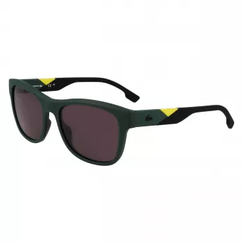 Lacoste L6043S-301 Vyriški stačiakampiai akiniai nuo saulės – žalias rėmelis, pilki lęšiai, 56/18/145 mm