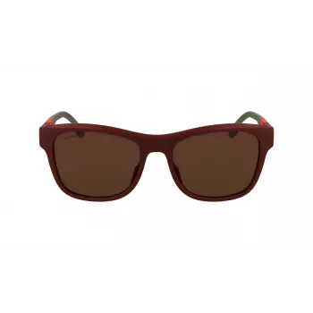 LACOSTE L6043S-601 Vyriški stačiakampiai akiniai nuo saulės – juodas rėmelis, pilki lęšiai 56/18/145 mm