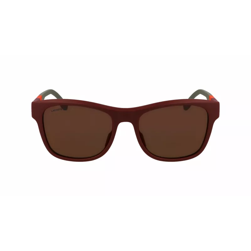 LACOSTE L6043S-601 Vyriški stačiakampiai akiniai nuo saulės – juodas rėmelis, pilki lęšiai 56/18/145 mm