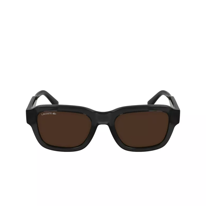 Lacoste L6048S-035 vyriški akiniai nuo saulės, stačiakampis acetatinis rėmelis, tamsiai pilki lęšiai, 51 mm