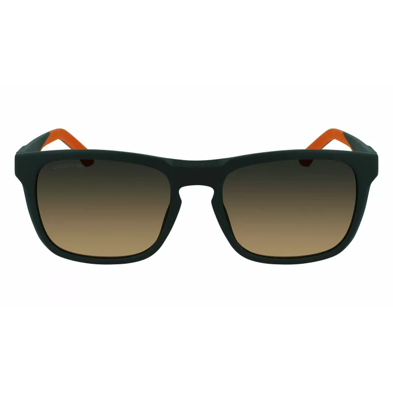 Lacoste L956S-301 Vyriški stačiakampiai akiniai nuo saulės, žalias acetatinis rėmelis, UV400