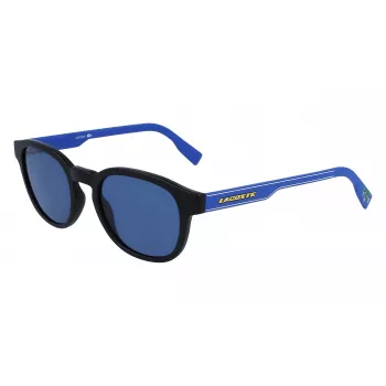 LACOSTE L968SX-002 Unisex akiniai nuo saulės, juodas rėmelis, pilki lęšiai, 51 mm