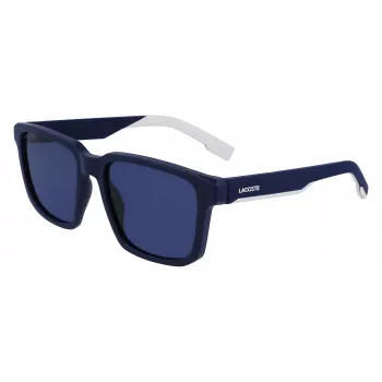 Lacoste L999S-401 vyriški akiniai nuo saulės – Havanos acetato rėmelis, mėlyni polikarbonatiniai lęšiai, UV400 apsauga